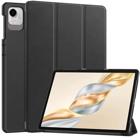 Techsuit für Honor Pad X9a, X9, X8 Pro und X9 Pro Hülle mit 360 Schutz, Mikrofaser Innenfutter, Verstellbare Betrachtungswinkel, Schlankes Design, FoldPro Series, PU Leder, Schwarz