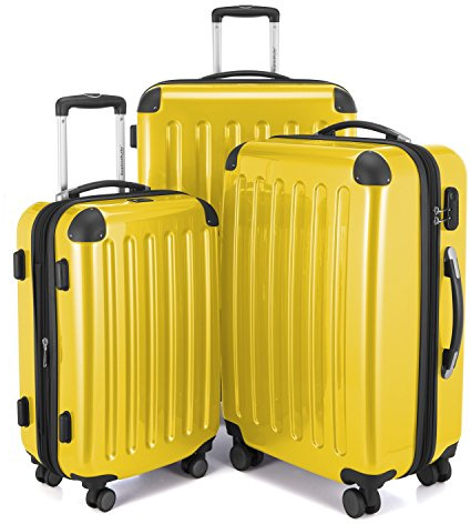 HAUPTSTADTKOFFER Alex - 3er Kofferset, Trolley-Set, Rollkoffer, Reisekoffer, (S, M & L), Gelb