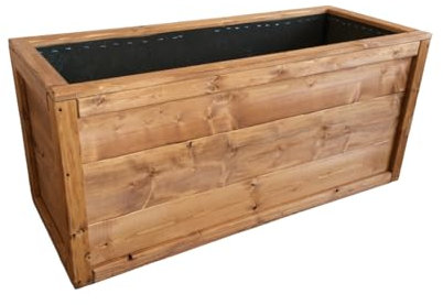 TOTAL WOOD 2012 Fioriera in Legno Portavaso Vaso per Piante con Catramina Interna 70x40x40 cm Impregnata Larice Interno Esterno