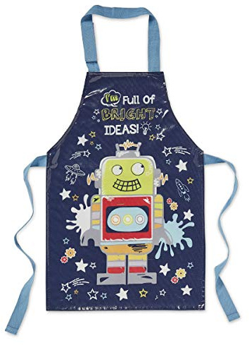 Cooksmart British Designed Kids Apron | Kids Aprons For Cooking, Arts & Crafts or Other Hobbies | Childrens Aprons For Baking, Cooking, Cleaning or Arts & Crafts - Robot