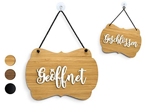 SIGNS | Shabby Chic Geöffnet Geschlossen Schild [OC07] - Türschild Doppelseitig hängende Türplatte - Reversible Open Closed Business Shop Window Sign for Bar, Pubs, Restaurants and Shops