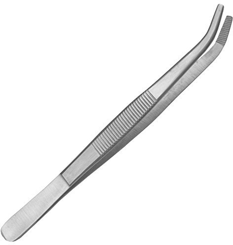 May - Pince technique courbée - 14 cm - Pince à épiler - Pince à épiler électrique - Pince industrielle - Acier inoxydable