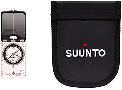SUUNTO Kompass MC-2 G Mirror Compass, weiß, One Size & Zubehör Tandem Nylon Pouch, schwarz, One Size