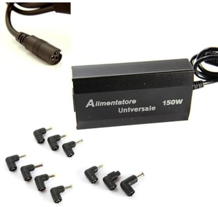 TrAdE Shop Traesio Alimentatore Universale 150W PC Laptop USB Ufficio CASA Notebook 10 ADATTATORI
