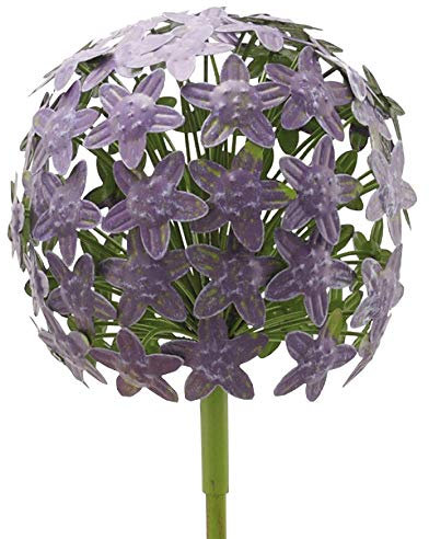 Glücksgriff Dekor finehomegarden Gartenstecker Allium 20x20cm H116cm groß violett Gartendeko Rankhilfe Metall Stecker Garten Stecker