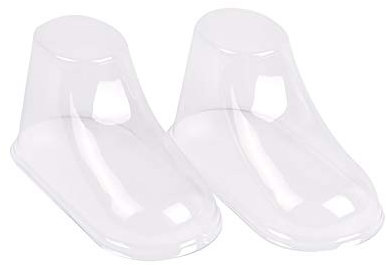 FSSTUD 50 Pcs Clear Plastic Baby Feet Display Showcase Toddler Shoe Trees Supports Shaper Stand Holder for Booties Shoes and Socks 9cm