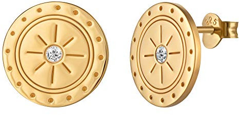 cai Damen Ohrstecker 925/- Sterling Silber 1,3cm Glänzend Weißtopas gelb 274220138