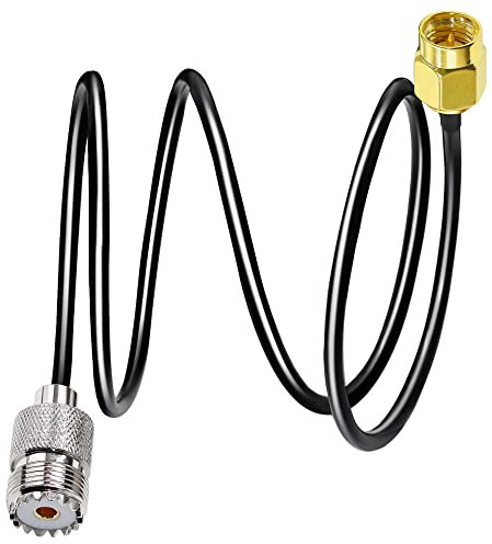 TUOLNK Cable de extensión de SMA a UHF RG58 3.3 pies (1M) SMA macho a SO239 hembra Cable de conexión de antena WiFi PL-259 Cable de montaje coaxial RF para radio CB Radioaficionado