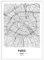 JUNOMI® Paris Poster DIN A2 mit Rahmen Weiß, DIN A2 Wohnzimmer Deko, Modernes Wandbild, Paris Bild, Wandbild mit Rahmen, Stadtplan Poster Paris, perfekte Geschenkidee für Pariser
