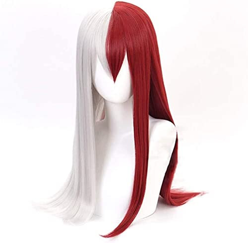 ydound Wig Anime Cosplay My Hero Academia Shoto Todoroki Cosplay Perücke Anime Charaktere Lange Perücken Cosplay Kostüm Zubehör for Erwachsene Teenager KEEBON (Size : 60cm) (Size : 60cm)