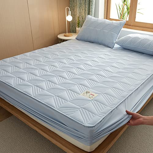 JIANINGHOME Mikrofaser Gesteppte Matratzenauflage Matratzenschoner Unterbett - atmungsaktiv, wärmeregulierend - Bettauflage Matratzenschutz Soft-Topper,200x220+25cm