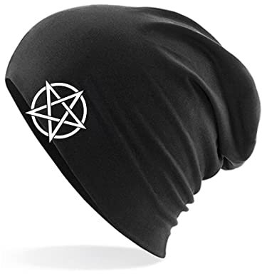 Huuraa Beanie Pentagramm Drudenfuß Geschenk Black Pentagramm Präsent