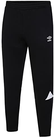 Umbro Mens Total Tapered Training Sweatpants, Black/White, M