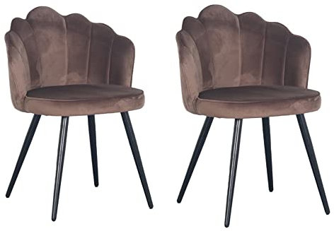 PoleWolf Esszimmer Stühle 2er Set - Crown Küchenstühle Modern - Essstühle - Samt Stuhl - Bronze