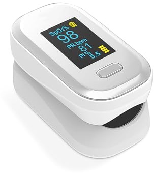 Pulsioxímetro de Dedo Profesional –MARCA ESPAÑOLA -Medidor de Oxígeno en Sangre (SpO2) y Pulso, Alta Precisión, Lectura Rápida, Pantalla LED - Con Indice de Perfusión - Oxímetro de dedo