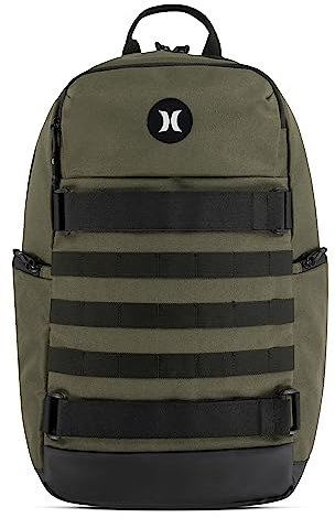 Hurley One and Only Skateboard-Rucksack für Herren, Oliv/Blatt für mich (Leaf It to Me), Einheitsgröße, One and Only Skateboard-Rucksack