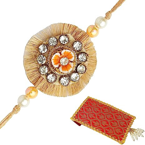 Single Rakhi for Brother Rakhi Thread for Bhai Bhabhi Bhaiya and Bhatiji veera Raksha Bandhan Rakhi Set Dora Bracelet Kalwa with Gift Pack in Red Bag for Brother Sister Indian Traditional Festival