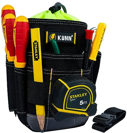 KUNN Werkzeugtasche mit Gürtelclip, verstellbar, 3,8 cm Gürteltasche für Organizer-Werkzeuge – Elektriker, Wartung, HVAC, Bauunternehmer, Grau