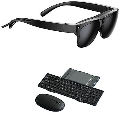 AVFORA AR 1S 140-inch HD 3D Glasses Game Viewing Display Head Mobile Phone Computer Projection Screen AR Glasses (Color : 1S and keyboard2)