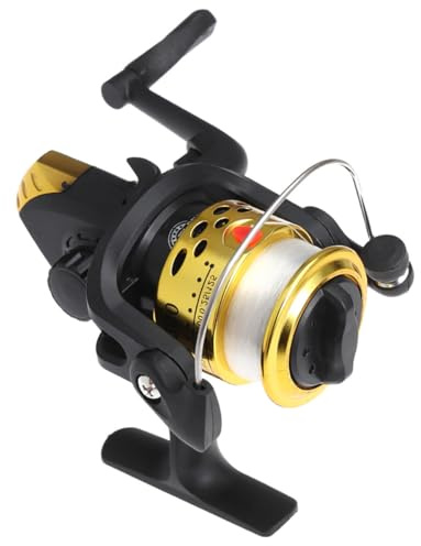 CLISPEED Kleine Angelrolle Mit Schnur 200 Modell Aluminium Leichtgewicht Angelspule FüR SüßWasser Und Leichtes Salzwasser Angelrolle Mit GroßEm FassungsvermöGen Und Schnellem Wechsel