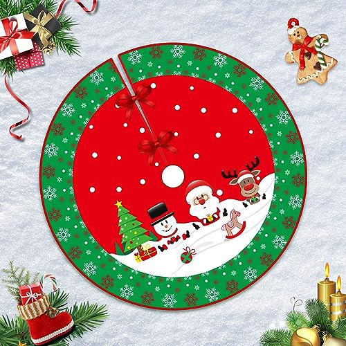 RUNMKUO Gonna per Albero di Natale,36 inches / 90 cm Decorazioni Natalizie, Tappeto Albero di Natale Gonna Base Tappetino Copertura per Decorazione Capodanno Casa Festa Forniture