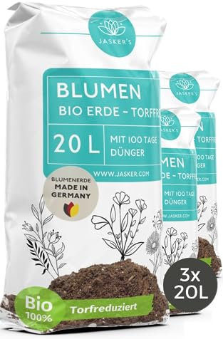 Bio Blumenerde torffrei 60 L (3x20L) - 100% nachhaltige Erde torffrei - Torffreie Pflanzenerde für Zimmerpflanzen mit Dünger - Universalerde torffrei - Blumenerde ohne Torf