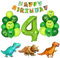 Dino Geburtstag Dekor, Kindergeburtstag Dekoration 4 Jahr Jungen Dinosaurier Luftballons Grüner Zahlenballon 4 Grün Latexballons Helium Dschungel Folienballon Happy Birthday Banner Partyzubehör