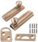 Coufce 2pcs 2 Inch Solid Brass Slide Bolt, Rose Gold Gate Latch Sliding Screen Door Lock, Surface Bolts for Doors Cabinet Cupboard with Screws