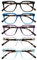 OPULIZE KOI Lesebrille 5er Pack - Rechteckige Fassung - Schwarz-Blau-Violett-Durchsichtig-Aqua - Damen Herren Unisex - Federscharniere - RRRRR50-135CQ - +1.50