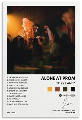 DIDIDO Tory Poster Lanez – Alone at Prom, Albumcover, Leinwandposter für Zimmer, ästhetisches Geschenk, ungerahmt: 30 x 45 cm