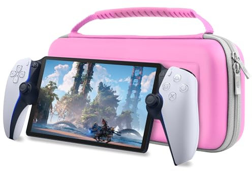 Funda de transporte para PlayStation Portal Remote Player para consola PS5 que sostiene accesorios y ofrece protección de viaje y almacenamiento para auriculares, cargador, auriculares y más, color
