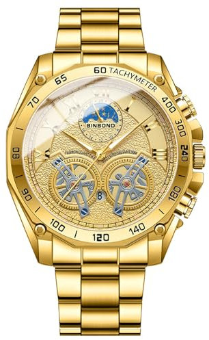 Avaner Uhren Herren Kalender Leuchtend: wasserdichte Armbanduhr Analoger Quarz Uhr mit leuchtende Zeiger Skala Edelstahlarmband Home Business Herrenuhr für Männer