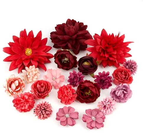 BOFUNX 21pcs Clips de Pelo de Flores Horquillas Tocado Pinza para Cabello Accesorios para Mujeres Niñas para Fiestas Bodas Playa