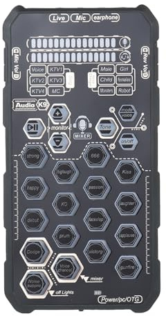 COMETX DSP Soundkarte Live Soundkarte Handheld Outdoor Portable DSP Soundkarte Effektgerät Audio Mixer Voice Changer Audio Card Sound Changer für Handy und Computer Singen Live-Streaming