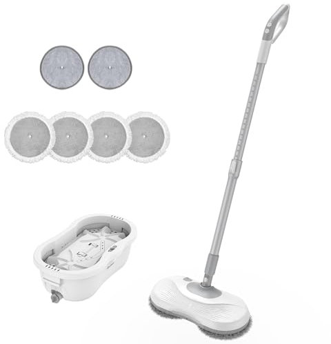 Redkey M1 Mocio Elettrico Senza Fili, Mocio Autopulente, LED, Serbatoio Dell'acqua da 250 ml, Capacità Della Batteria da 2200 mAh, Spray d'acqua con un clic, Separazione di Acque Fresche e Reflue