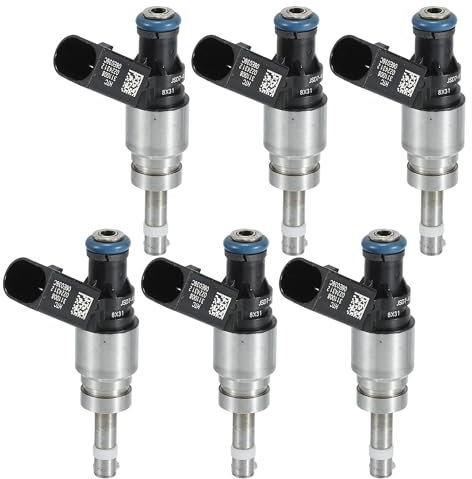 INFINAUTO Fuel Injector, Engine Fuel Injection Nozzle No.06E906036C for AUDI A6 C6 Saloon 3.2 FSI 04-09 for AUDI A4 B7 Saloon 3.2 FSI 05-08 Black, 6 Pcs