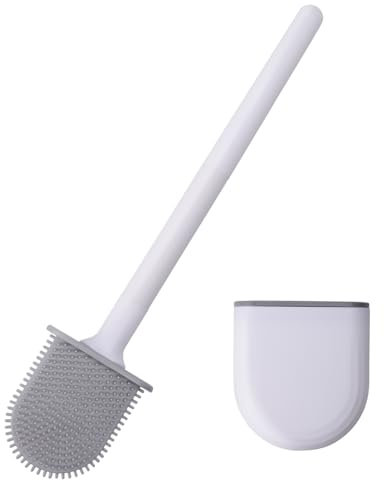 Brosse de cuvette de toilette en silicone qui n'endommage pas les toilettes, brosse WC murale anti-roulement, design anti-goutte, convient pour les caravanes de voyage et les camping-cars, fabriquée