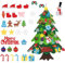 Filz Weihnachtsbaum für Kinder,DIY Filz Deko Weihnachtsbaum mit Hängenden Ornamente,Kinder Weihnachten Geschenk DIY,Neujahr Tür Wandbehang Dekorationen