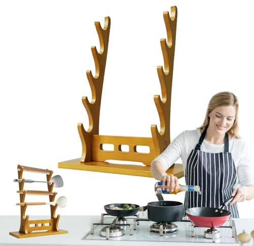 Flötenständer aus Holz, 5-stöckig, Scheiden-Displayhalter für Flöten, eleganter Tischständer für Flötensammlung, Multi-Rack für Musikinstrumente und Scheide