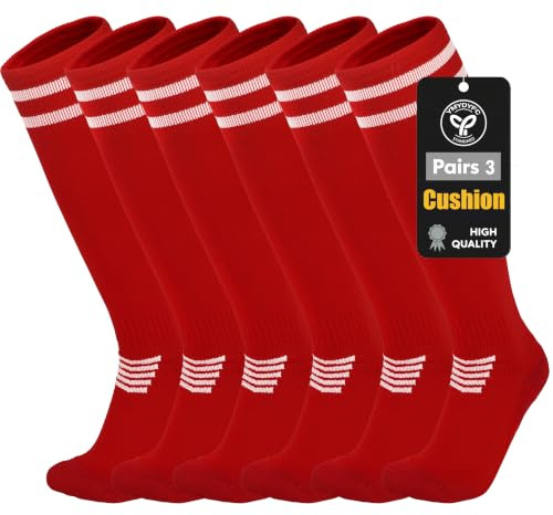 Kids Football Socks Toddler Boys Athletic Soccer Socks Outdoor Sports Socks | Cushioned heel & toe blocks cleat impact.Sweat-wicking fabric.Arch support lessens fatigue.Ideal for rugby,hockey & training.