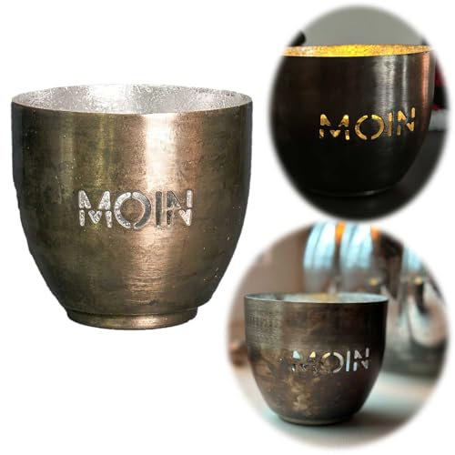 LS-LebenStil XL Metall Teelichthalter 10x9cm Moin Silber Votiv Kerzenhalter Windlicht Teelichtständer Windlichthalter Votivkerzenhalter für Votivkerzen und Teelichter