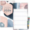 Familienkalender 2026 18 Monate PASTELL 2025 2026 5 Spalten Familienplaner Juli 25 bis Dezember 26 Wandkalender 23 x 43cm Planer für Familie 2026 Wandplaner & STICKER Recycling Urlaub, Pflanzkalender