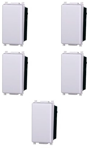 5x Deviatore 16A, Moduli Bianchi, Compatibile Con Vimar Plana, frutti, interruttori, pulsanti, deviatori, dimmer, sensori, PIR, buzzer, Per Placche originali e compatibili