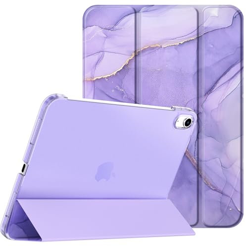 EasyAcc Hülle für iPad A16 11. Generation/iPad 10. Generation 10.9 Zoll, Ultra Dünn Cover mit Auto Schlaf/Aufwach Funktion Schutzhülle Case, Marmor Lila