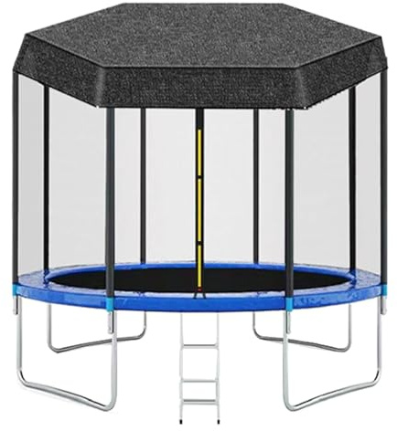 Trampolin Überdachung Abdeckung, Ø 183 244 305 366 427 cm Trampolin Sonnenschutz Abdeckung, UV-resistent & Belüftung, Sonnenschutznetz für 6/8 Stangen Trampolin