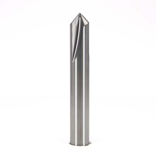 VHM Fasenfräser 60 Grad, 90 Grad, 120 Grad für Holz, Aluminium, Kunststoffe, blank, Entgrater, CNC Fräser, 3 Schneiden / 3 Zähne, Vollhartmetall (90 Grad, D = 8 mm)