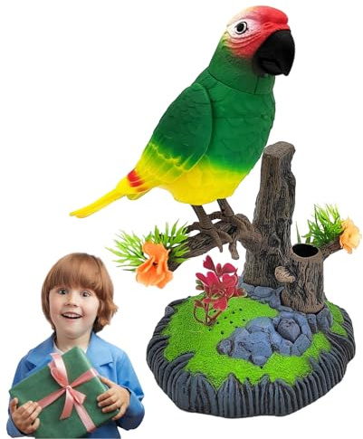 Electronic Talking Bird – Motion Voice Character, Realistic Repeater Parrot | Smart Chat Recorder Toy, Imitator Audio Creature, Funny Puppet Bot, Vocal Speaker For Living Room Shelf Decoration