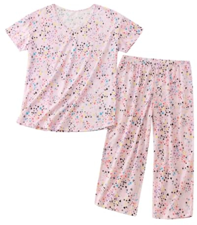 Vetement Femme Pyjama Satin Ete Grande Taille Ado Fille Ensemble Corsaire Été Pyjashort Coton Short Pantalon Et Haut Fluide Pantacourt Bas De Ensembles Pijama Court Robe Chambre