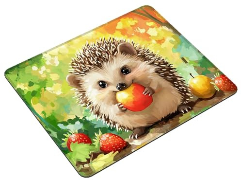 Mauspad Igel Mousepad Klein 24 x 20 cm Wasserdichtes Gaming Mauspad Tier Schreibtischunterlage, Rutschfester Gummiunterseite, Mouse Pad für Büro, Gaming, Laptop, Computer, Geschenke für Männer S0-1057