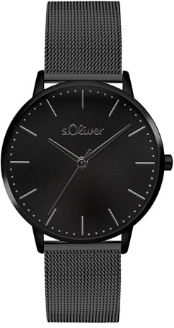 s.Oliver Damenuhr - 34 mm - Flache, Zeitlose, alltagstaugliche, analoge Armbanduhr für Damen mit Quarzwerk - 3 ATM wasserdicht - Kratzfest - Geschenkidee